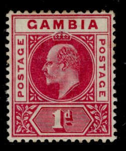 GAMBIA EDVII SG46, 1d carmine, M MINT. Cat £14.