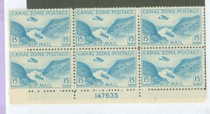 Canal Zone #C10 Mint (NH) Plate Block