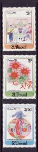 St. Vincent-Sc#903-5-Unused NH set-Flowers-Christmas-Children's Drawings-1985-