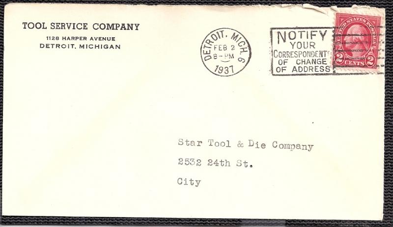 Tool Service Co Detroit MI 1937 cover