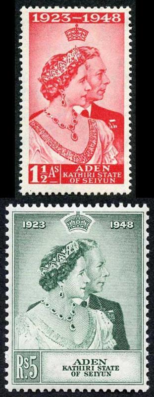 Aden SG14/15 1948 Royal Silver Wedding U/M