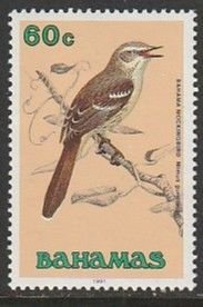 1991 Bahamas - Sc 719 - MH VF - 1 single - Bahama Mockingbird