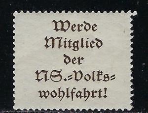 Germany Reich label A11, mint nh