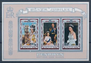 [113749] Penrhyn Cook Isl. 1977 Royalty Queen Elizabeth II Silver Sheet MNH