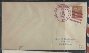 BERMUDA  COVER  (P1211B)  1942 COVER 1 1/2C US APO 802 BERMUCA TO USA 