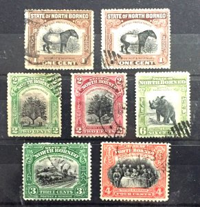 NORTH BORNEO 1909-25 7V Used NB4356#