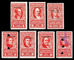 Scott R573-R579 $1.00-$20.00 1951 Red Revenues Used F-VF Cat $15.45