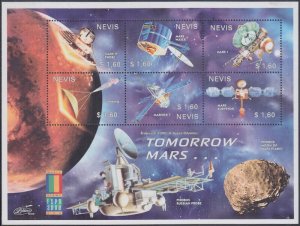 NEVIS Sc # 1212a-f MNH S/S of 6  - SPACECRAFT