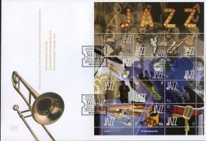 UNITED NATIONS 2014 JAZZ SHEETS  ON  THREE FDCS BY SERGIO BARADAT