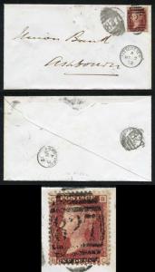 Penny Red SG43 Plate 122 On Cover to Ashbourne Double correction