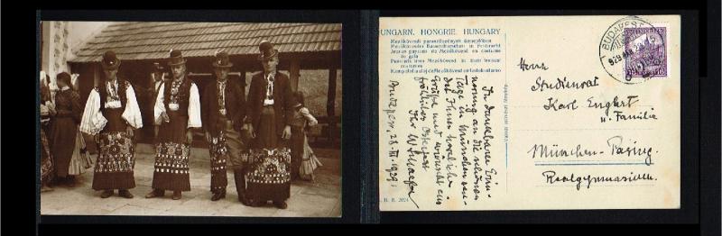 1928 - Hungary Picture postcard - Cultures - Costumes - Peasants from Mezök