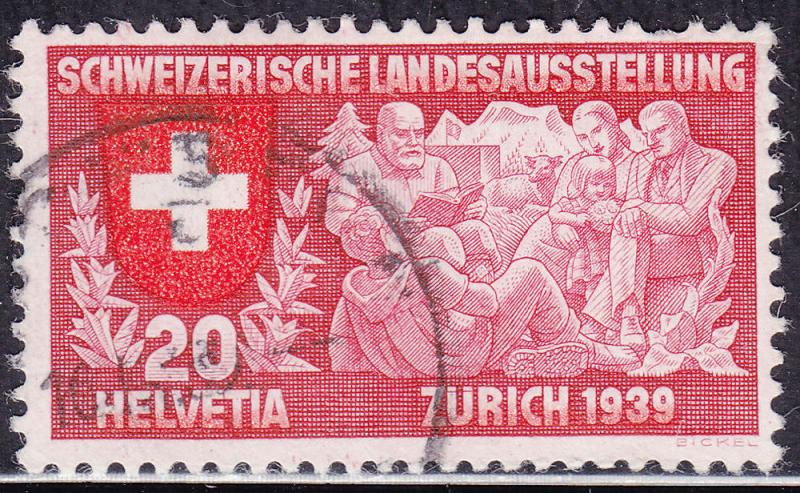 Switzerland 251 USED 1939 Swiss Family Reading