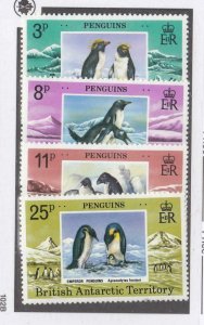 BRITISH ANTARCTIC TERRITORY # 72-75 VF-MNH PENGUINNS CAT VALUE $22.50