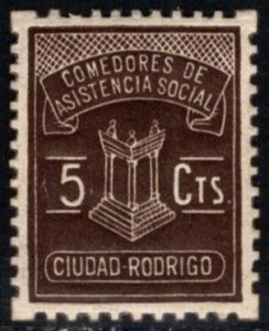 1937 Spain Civil War Charity Stamp 5 Cent Rodrigo Social Assistance Kitchen