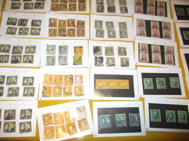 US COLLECTION ON APPROVAL CARDS, 1800'S ON, MINT/USED