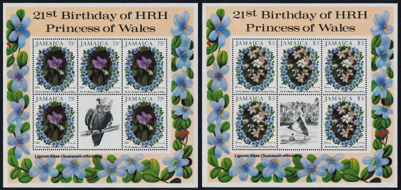 Jamaica 542,4 sheets MNH Princess Diana 21st Birthday Royal Baby o/p