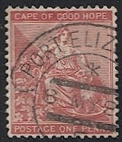 CAPE OF GOOD HOPE 1885 Sc 43  1d Hope Used VF,  Port Elizabeth cancel