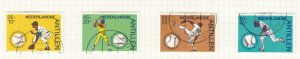 NETHERLANDS ANTILLES, 1984 Baseball Federation set of 4 & Souvenir Sheet, used.