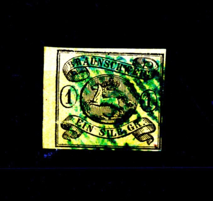 GERMAN STATES BRUNSCHWEIG SCOTT #8 USED 3 MARGIN COPY