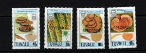 Tuvalu #497-500 VFMNH Mushrooms set overprinted specimen