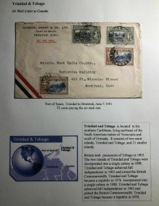 1941 Trinidad & Tobago Airmail Commercial Cover To Montreal Canada