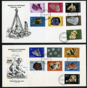 BOTSWANA 114-127  USED ON 1ST DAY COVERS (2)CV $65.00 BIN $30.00  MINERALS