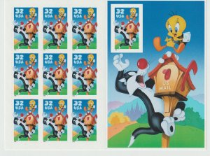 U.S.  Scott# 3204 1998 Sylvester and Tweety Issue MNH S/S