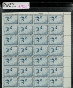 RW22 1955 FULL FEDERAL DUCK STAMP SHEET.   VERY SCARCE .