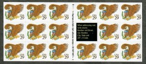 #2595a Eagle and Shield booklet pane of 17 plate #B1111-2