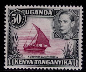 KUT GVI SG144e, 50c reddish purple & black, NH MINT. Cat £18. PERF 13 X 12½