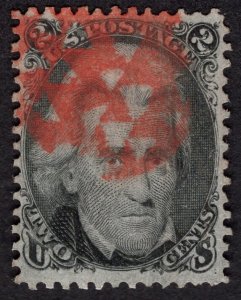 US #73 Very Fine, Used. Stunning red cancel. Flawless. w/1989 PF cert.
