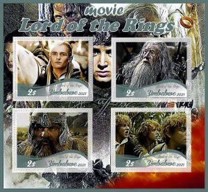 Stamps.Cinema.Lord of the Rings 1+1 sheets perf 2021 year Zimbabve