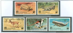 Uganda #176-180 Mint (NH)  (Wildlife)