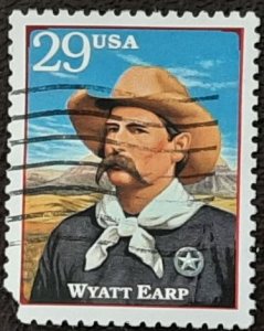 US Scott # 2869j; used 29c Wyatt Earp from 1994; VF centering; off paper