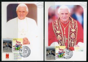 ISRAEL 2009  SET OF 12 POPE BENEDICT XVI VISIT MAXIMUM CARDS SPECIAL CANCELED