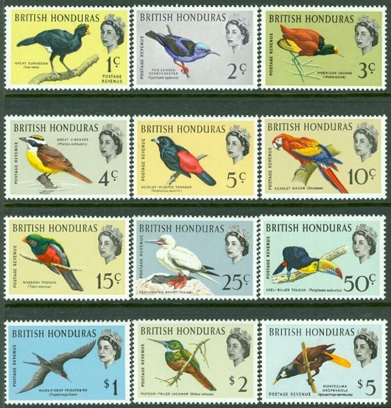 BRITISH HONDURAS : 1962. Stanley Gibbons #202-13 Birds. VF, Mint NH. Cat £80.00