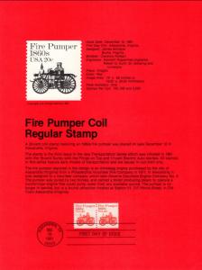 US SP551 Fire Pumper PNC 5 1908 Souvenir Page FDC