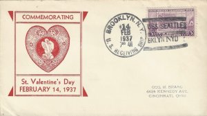 US Navy USS Seattle  ACR 11  1937  Valentine's Day