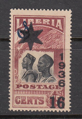 Liberia SC# 266  1936 16c Overprint MNH