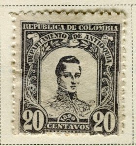 COLOMBIA ANTIOQUIA; 1899 early Bolivar issue Mint hinged 20c. value