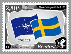 BEEPOST LITHUANIA - 2024 - Sweden Joins NATO -Perf 1v - M N H - Private Issue