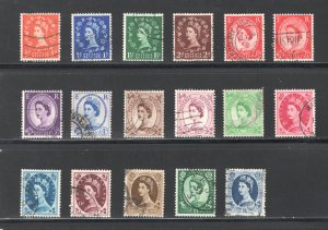 Great Britain #292-302, 304-8   Used, VF, Elizabeth, CV $35.85 .... 2480377