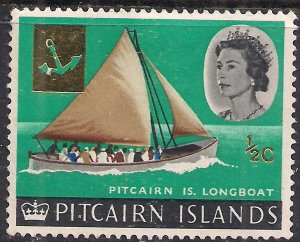 Pitcairn Islands 1967 QE2 1/2ct on 1/2d Longboat MM SG 69 ( R631 )