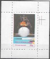 Davaar Island, Scotland.  mini sheet. Apollo 16 Mooon Landing.  MNH