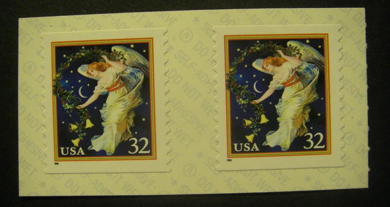 Scott 3018, 32c Midnight Angel, Pair, Type A backing, MNH Coil Beauty