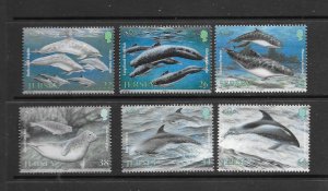 WHALES & DOLPHINS - JERSEY #951-6   MNH