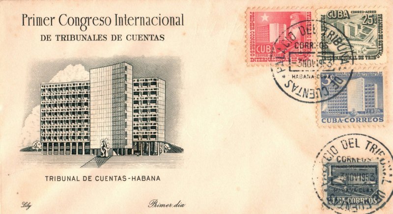 Cuba 1953 1st International Accountancy Congress Havana FDC First Day Cover