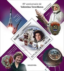 NIGER - 2022 - Valentina Tereshkova - Perf Souv Sheet - Mint Never Hinged