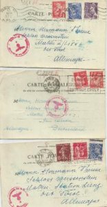 France: 6 postcards with German Censor marks