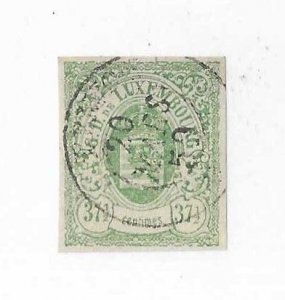 Luxembourg Sc #11   37 1/2 centimes green used with dated CDS VF